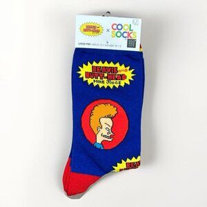 🤘 NWT Beavis & Butt-Head x Cool Socks Crew Socks Large M 8-12 W 10-1